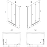 Mexen Lunar-F vouwdeuren voor douche links 145 cm, transparant, zwart - 836S-145-050-70-00-L