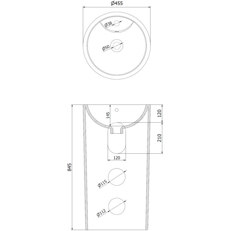 Mexen Mana lavabo freestanding 45 x 45 cm, bianco - 26074600