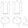 Mexen Lunar L viiepoolne pendelduksiga viiekandiline dušikabiin 90 x 90 cm, läbipaistev, gun metal - 831L-090P-090L-95-00-P