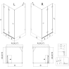 Mexen Lunar-F opvouwbare douchecabine links 80 x 70 cm, transparant, zwart - 836-080-070-70-00-L