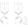 Mexen Lunar-F Duo cabine de douche pliante 100 x 80 cm, transparent, blanc - 836-100L-080P-20-00