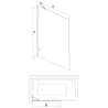Mexen Lunar Duschabtrennung 1-flügelig 60 x 150 cm, transparent, weiß - 897-060-000-20-00