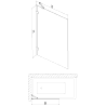 Mexen Lunar Badewannen-Paravent 1-flügelig 90 x 150 cm, transparent, weiß - 897-090-000-20-00