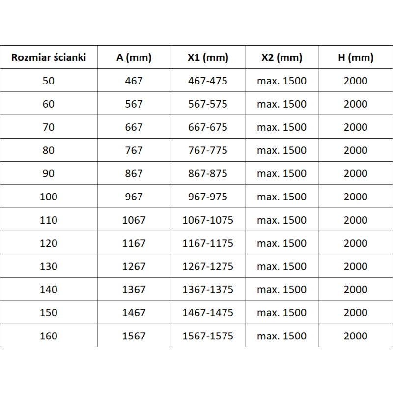Mexen Lunar dušisein Walk-in vasak 160 x 200 cm, läbipaistev 8 mm, harjatud vask - 830-160-000-65-00-L