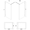 Mexen Lunar dušisein Walk-in vasak 50 x 200 cm, läbipaistev 8 mm, harjatud vask - 830-050-000-65-00-L