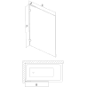 Mexen Lunar L Duschabtrennung 1-flügelig 50 x 150 cm, transparent, weiß - 897L-050-000-20-00