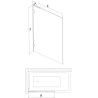 Mexen Lunar L pare-douche 1-volet 100 x 150 cm, transparent, blanc - 897L-100-000-20-00
