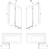 Mexen Lunar L vannisein, kaheleheline, vasak 120 x 150 cm, läbipaistev, must - 897L-120-100-70-00-L