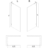 Mexen Lunar L dušisein Walk-in vasak 70 x 200 cm, läbipaistev 8 mm, must - 830L-070-000-70-00-L