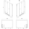 Mexen Lunar-F L drzwi prysznicowe składane prawe 145 cm, transparent, białe - 836SL-145-050-20-00-P