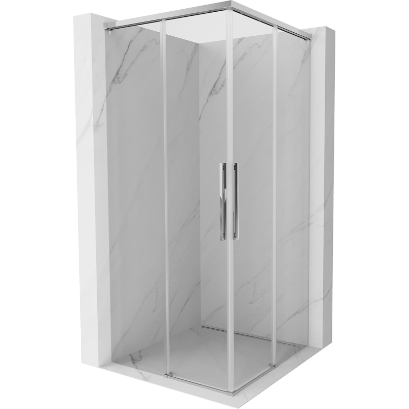 Mexen Rox Duo cabina de ducha corredera 80 x 80 cm, transparente, cromo - 8C2D-080-080-01-00