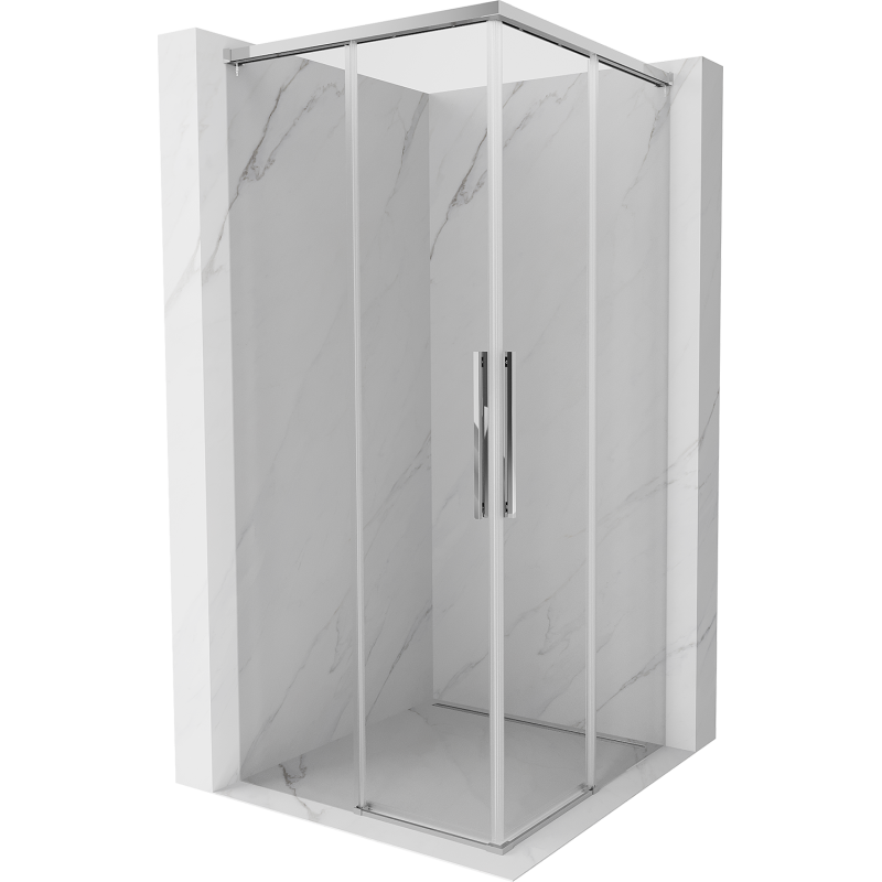 Mexen Rox Duo cabina doccia scorrevole 80 x 80 cm, trasparente, cromo - 8C2D-080-080-01-00