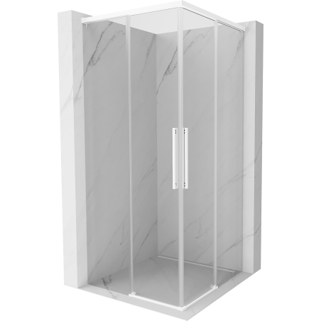 Mexen Rox Duo kabina prysznicowa rozsuwana 75 x 75 cm, transparent, biała - 8C2D-075-075-20-00