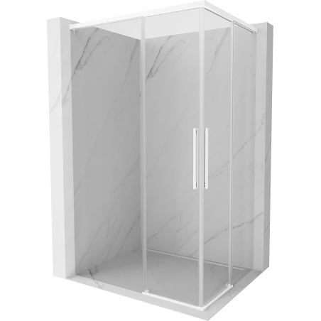 Mexen Rox Duo lükandustega dušinurk 100 x 80 cm, läbipaistev, valge - 8C2D-100-080-20-00