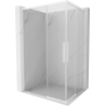 Mexen Rox Duo Sliding Shower Enclosure 110 x 100 cm, Transparent, White - 8C2D-110-100-20-00