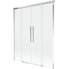 Mexen Rox badwandscherm 2-delig uitschuifbaar 140 x 150 cm, transparant, chroom - 8C9-140-002-01-00