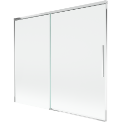 Mexen Rox vannitoa paravann 2-leheline, lahtikäiv 180 x 150 cm, läbipaistev, kroom - 8C9-180-001-01-00