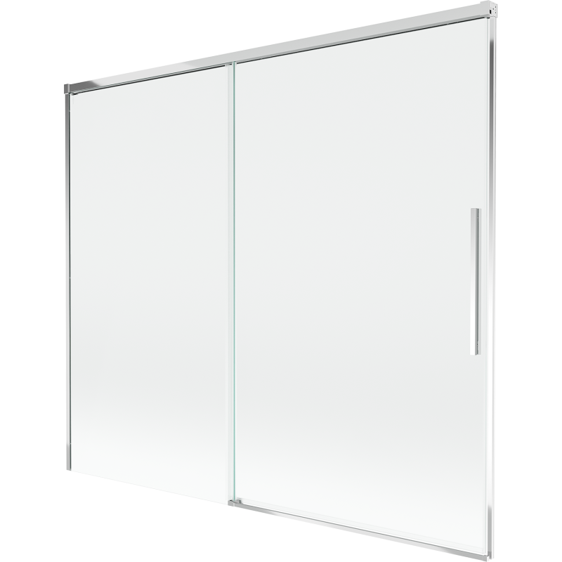 Mexen Rox badwand 2-delig uitschuifbaar 180 x 150 cm, transparant, chroom - 8C9-180-001-01-00