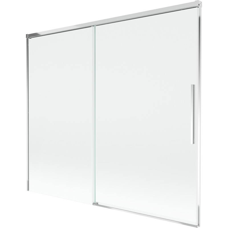 Mexen Rox tweedelige verschuifbare badscherm 180 x 150 cm, transparant, chroom - 8C9-180-001-01-00