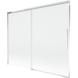 Mexen Rox διπλό πτυσσόμενο πάνελ μπάνιου 190 x 150 cm, διαφανές, χρώμιο