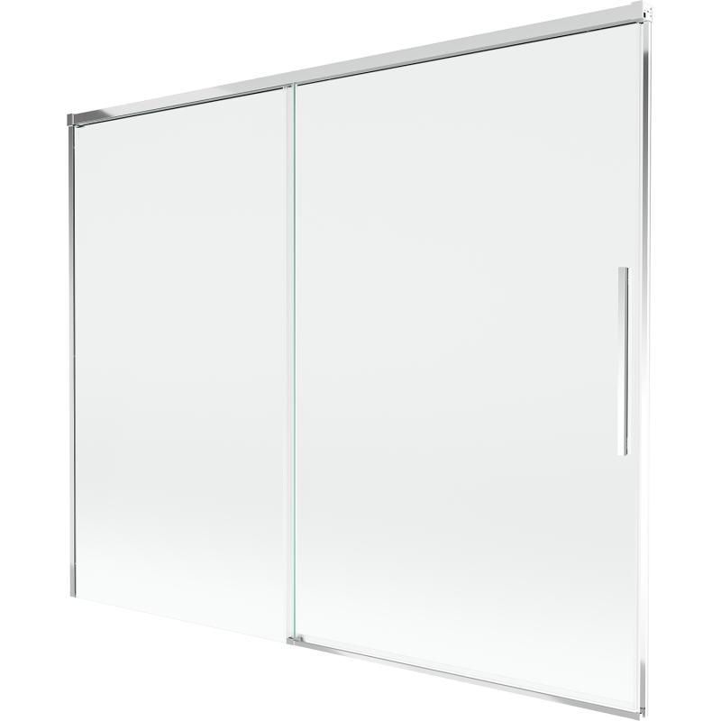 Mexen Rox Badewannen-Abtrennung, 2-flügelig, verschiebbar, 190 x 150 cm, transparent, Chrom - 8C9-190-001-01-00