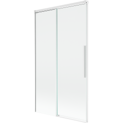 Mexen Rox parawan nawannowy 2-skrzydłowy rozsuwany 100 x 150 cm, transparent, biały - 8C9-100-001-20-00