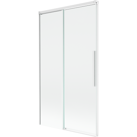 Mexen Rox parawan nawannowy 2-skrzydłowy rozsuwany 100 x 150 cm, transparent, biały - 8C9-100-001-20-00