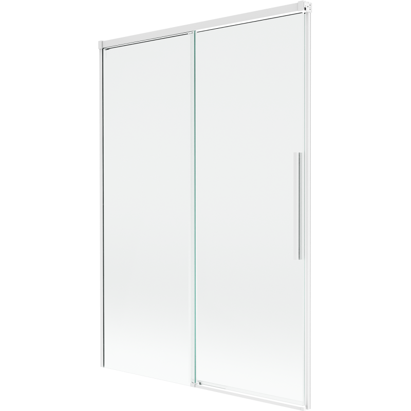 Mexen Rox Badewannenabtrennung, 2-flügelig, schiebbar, 120 x 150 cm, transparent, weiß - 8C9-120-001-20-00