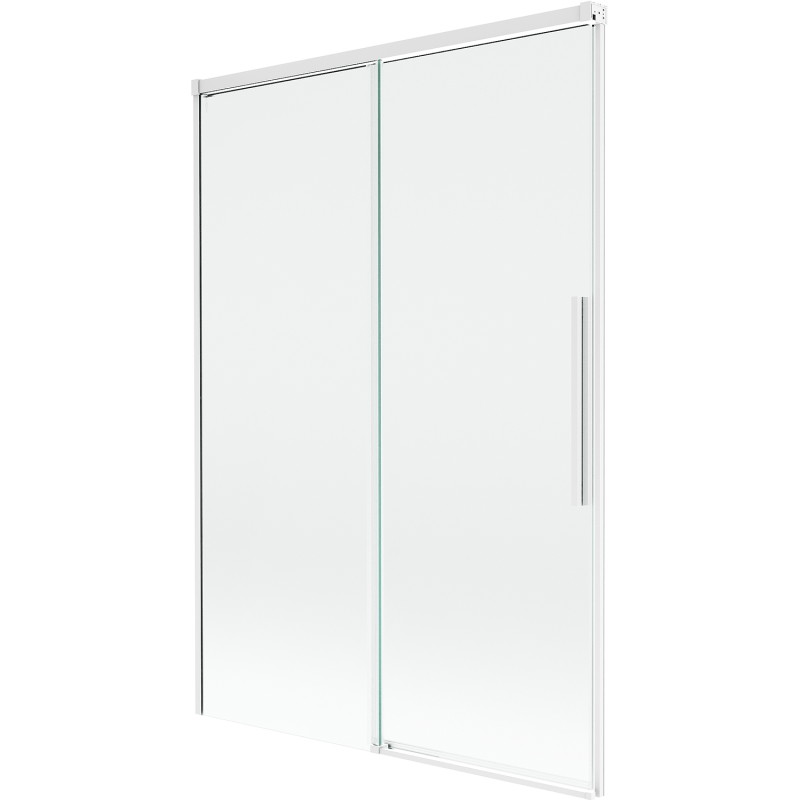 Mexen Rox tweepanelen schuifbare badwand 120 x 150 cm, transparant, wit - 8C9-120-001-20-00