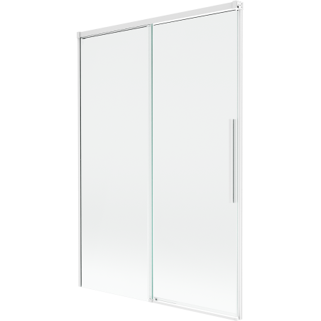 Mexen Rox Badewannenabtrennung, 2-flügelig, schiebbar, 120 x 150 cm, transparent, weiß - 8C9-120-001-20-00
