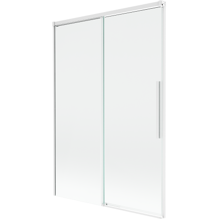 Mexen Rox parawan nawannowy 2-skrzydłowy rozsuwany 120 x 150 cm, transparent, biały - 8C9-120-001-20-00