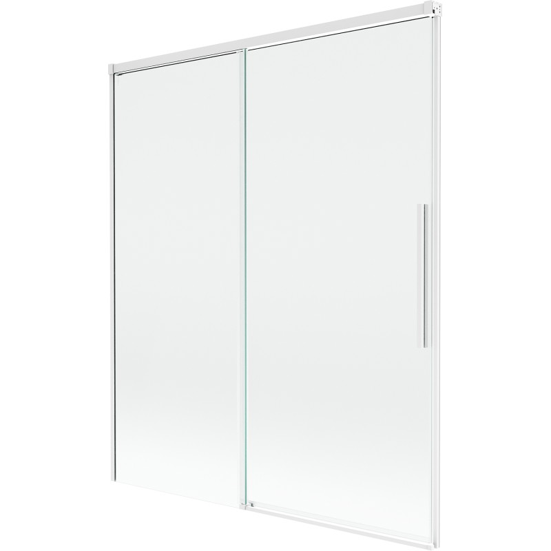 Mexen Rox tweevoudig verschuifbaar badscherm 140 x 150 cm, transparant, wit - 8C9-140-001-20-00