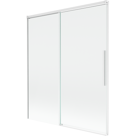 Mexen Rox 2-flügelige, verschiebbare Badewannenabtrennung 140 x 150 cm, transparent, weiß - 8C9-140-001-20-00
