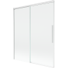 Mexen Rox 2-flügelige, verschiebbare Badewannenabtrennung 140 x 150 cm, transparent, weiß - 8C9-140-001-20-00