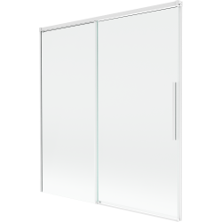 Mexen Rox parawan nawannowy 2-skrzydłowy rozsuwany 150 x 150 cm, transparent, biały - 8C9-150-001-20-00