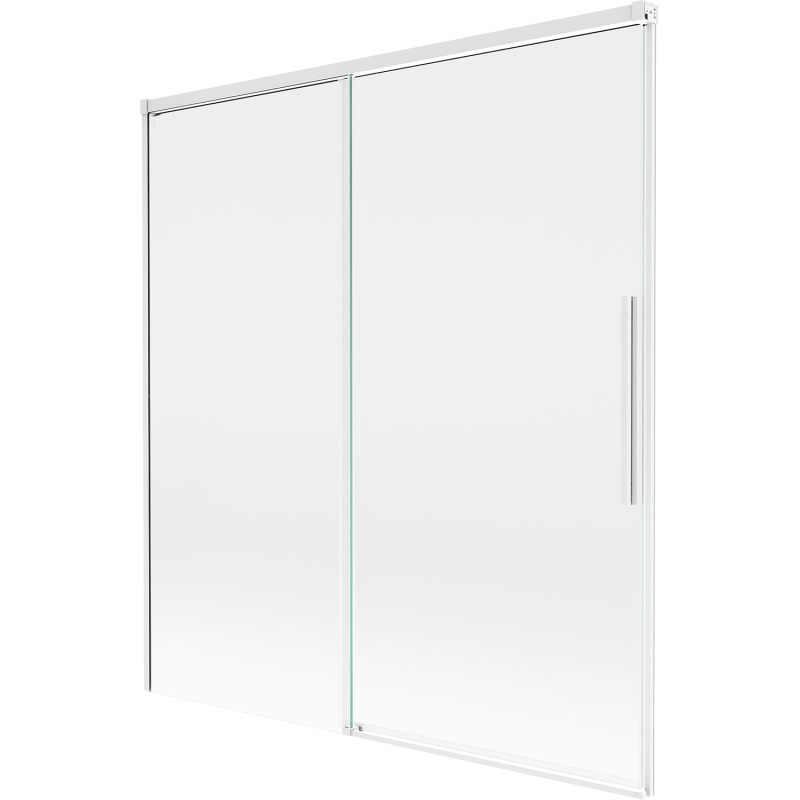 Mexen Rox 2-delad skjutbar badkarsskydd 150 x 150 cm, transparent, vit - 8C9-150-001-20-00