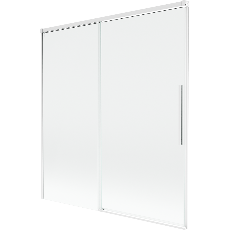 Mexen Rox Badewannen-Faltwand, 2-flügelig, verschiebbar, 150 x 150 cm, transparent, weiß - 8C9-150-001-20-00