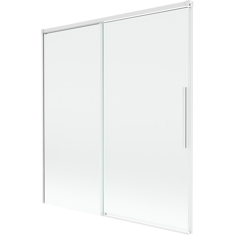Mexen Rox tweedelige uitschuifbare badwand 150 x 150 cm, transparant, wit - 8C9-150-001-20-00