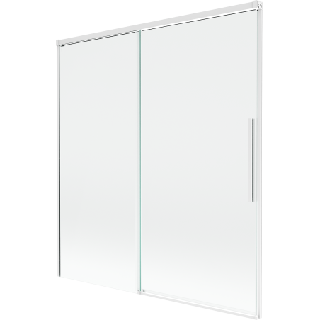 Mexen Rox 2-delad skjutbar badkarsskydd 150 x 150 cm, transparent, vit - 8C9-150-001-20-00