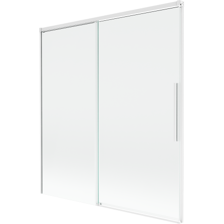 Mexen Rox parawan nawannowy 2-skrzydłowy rozsuwany 150 x 150 cm, transparent, biały - 8C9-150-001-20-00