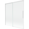 Mexen Rox parawan nawannowy 2-skrzydłowy rozsuwany 150 x 150 cm, transparent, biały - 8C9-150-001-20-00