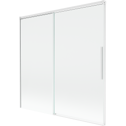 Mexen Rox badewand 2-delig schuifbaar 160 x 150 cm, transparant, wit - 8C9-160-001-20-00