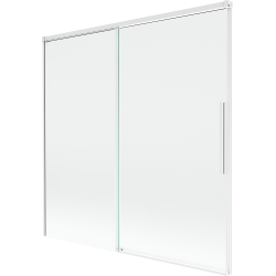 Mexen Rox paroi de baignoire à 2 volets coulissants 160 x 150 cm, transparent, blanc - 8C9-160-001-20-00