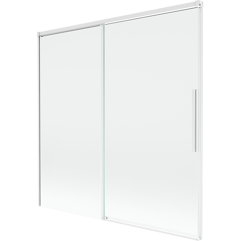 Mexen Rox 2-delige verschuifbare badscherm 160 x 150 cm, transparant, wit - 8C9-160-001-20-00