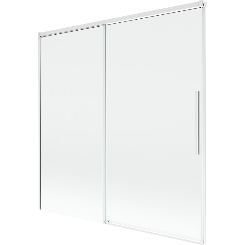 Mexen Rox 2-flügelige verschiebbare Badewannenabtrennung 160 x 150 cm, transparent, weiß - 8C9-160-001-20-00