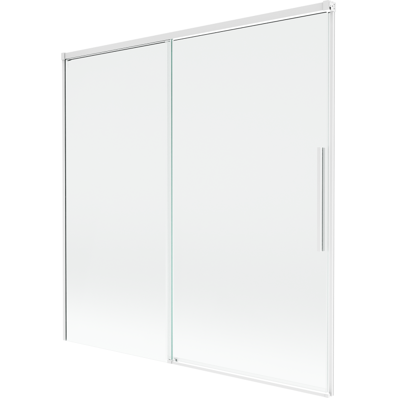 Mexen Rox parawan nawannowy 2-skrzydłowy rozsuwany 160 x 150 cm, transparent, biały - 8C9-160-001-20-00