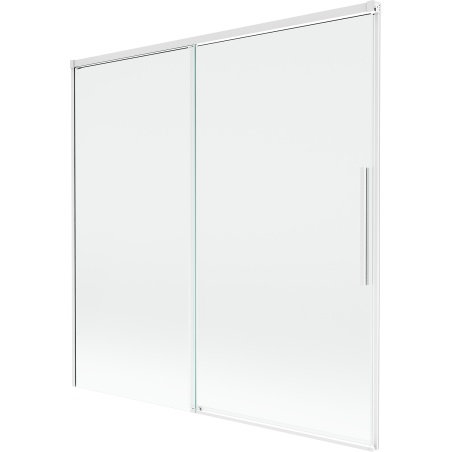 Mexen Rox parawan nawannowy 2-skrzydłowy rozsuwany 160 x 150 cm, transparent, biały - 8C9-160-001-20-00