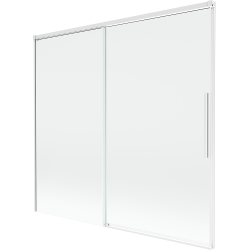 Mexen Rox 2-flügelige Badewannenfaltwand zum Schieben 170 x 150 cm, transparent, weiß - 8C9-170-001-20-00