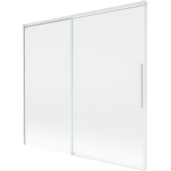Mexen Rox parawan nawannowy 2-skrzydłowy rozsuwany 170 x 150 cm, transparent, biały - 8C9-170-001-20-00