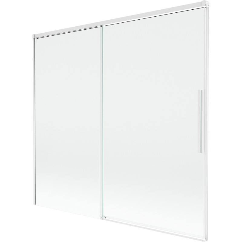 Mexen Rox 2-delige uitschuifbare badwand 170 x 150 cm, transparant, wit - 8C9-170-001-20-00